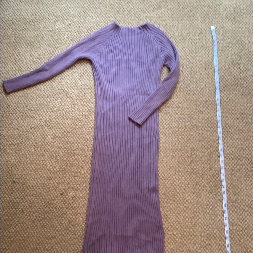 Stretchy purple bodycon sweater dress